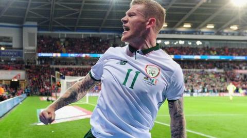 James McClean playing for the Republic of Ireland