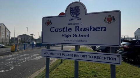 Castle Rushen High School sign