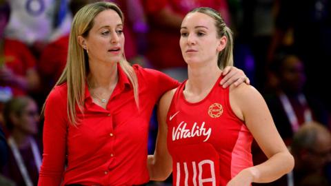 England head coach Jess Thirlby and captain Nat Metcalf