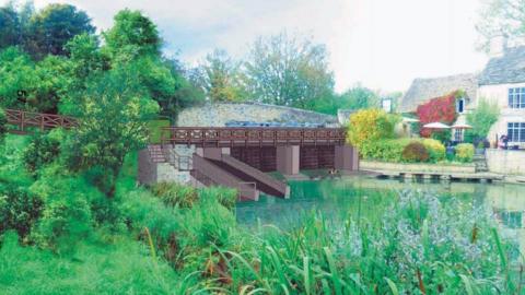 Artist's impression of the new weir at Godstow