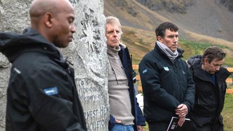 Knowledge Bengu, Mensun Bound and John Shears at the graveside