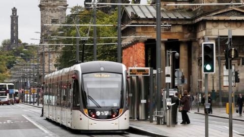 Trams in Princes Street