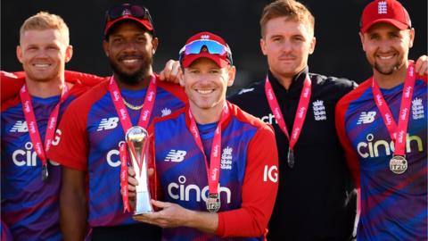 Sam Billings, Chris Jordan, Eoin Morgan, Jason Roy and Liam Livingstone