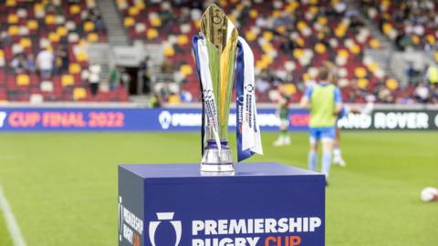 The Premiership Rugby Cup trophy