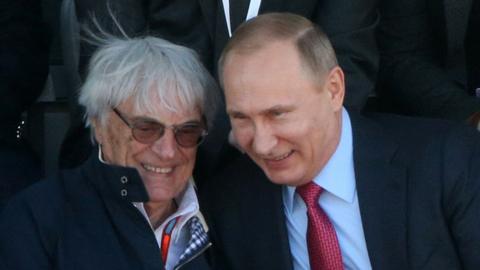 Bernie Ecclestone and Vladimir Putin