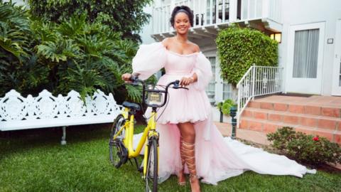 Picture of Rihanna on a bike