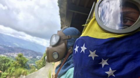 Young members of "la resistencia", the resistance. In general in their late teens and early 20s, they have vowed not to stop their protests until they effect change in Venezuela