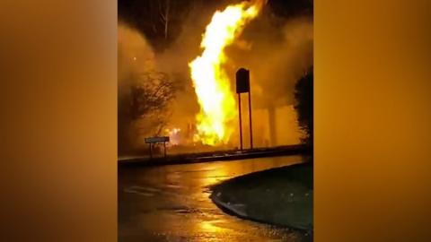 Gas substation fire