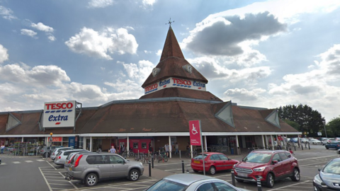 A street view picture of the Tesco Extra store on Ocotal Way in Swindon