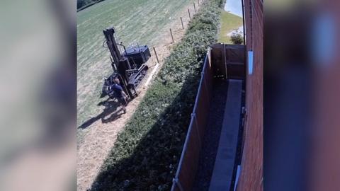 A farm worker in Derbyshire hit a gas pipe while undergoing work.