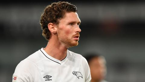 George Evans in action for Derby County