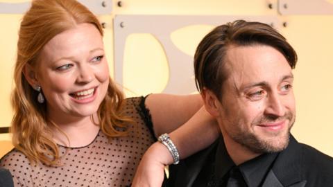 Sarah Snook and Kieran Culkin at The 81st Annual Golden Globe Awards with Moët & Chandon, Celebrating the 13th Year of Toast for a Cause at the Beverly Hilton on January 7, 2023