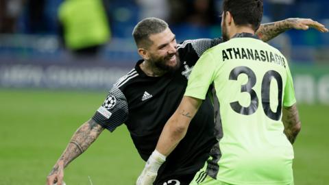 Sheriff Tiraspol player celebrate against Real Madrid