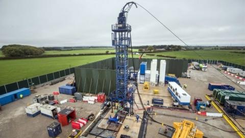 The Cuadrilla fracking site in Preston New Road, Little Plumpton, Lancashire.