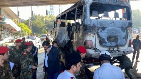 Scene of bus attack in Damascus (20/10/21)