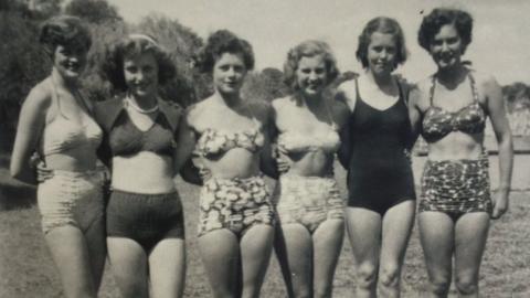 Liz Lewis on the far left with friends