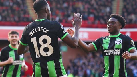 Brighton players celebrate