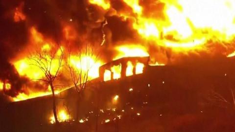 Fire at industrial building in New Jersey