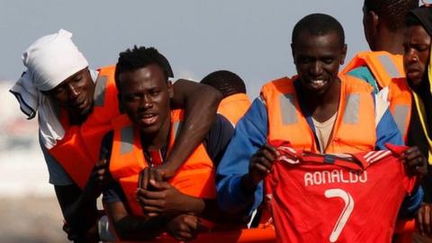 Rescued migrants arrive in Spain