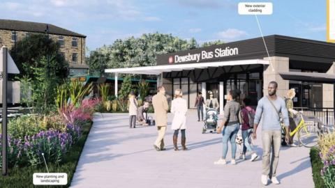 An artist's impression showing Dewsbury bus station