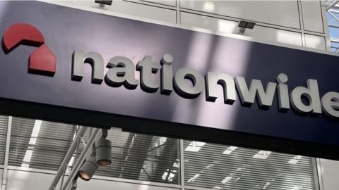 Nationwide sign at headquarters in Swindon