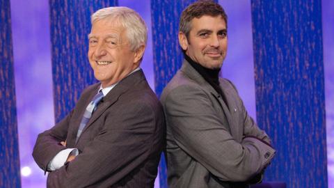 Michael Parkinson and George Clooney in 2003