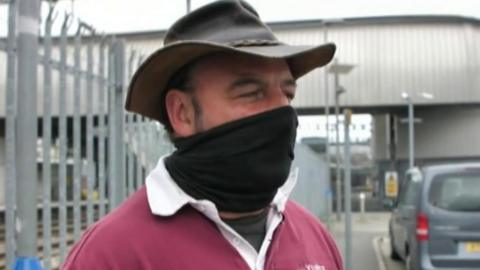 Man wearing a face covering