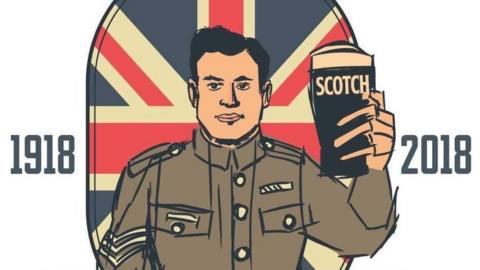 Label for beer celebrating Sgt Jack Payne