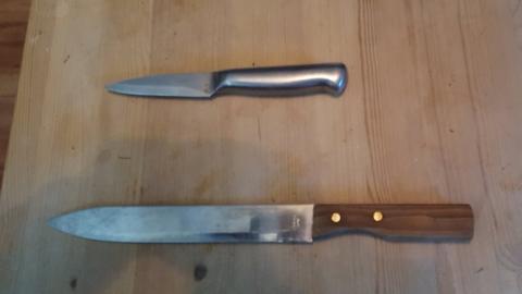 Police photo of two knives