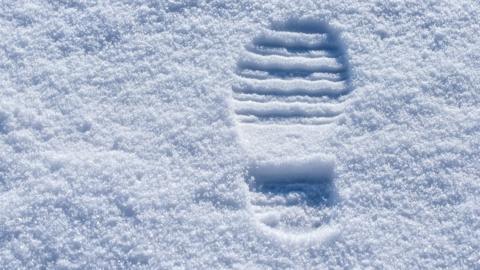 A footprint in the snow (library picture)