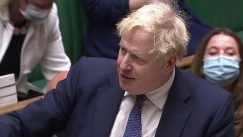 Boris Johnson speaking in the Commons