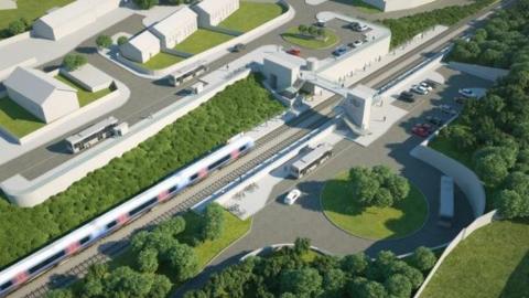 An artist's impression of what Corsham station could look like