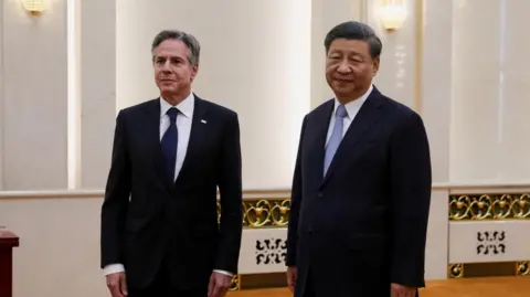 U.S. Secretary of State Antony Blinken meets with Chinese President Xi Jinping in the Great Hall of the People in Beijing, China, June 19, 2023.