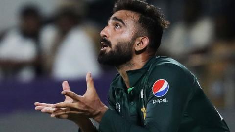 Usama Mir takes a catch against South Africa during one of his four appearances for Pakistan at the World Cup in India