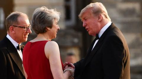 Theresa May with Donald Trump