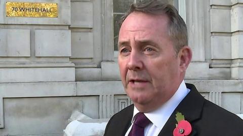 Minister Liam Fox says the UK must have the ability to end any post-Brexit "backstop" arrangement.