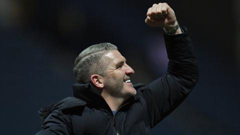 Preston North End's Manager Ryan Lowe during the Sky Bet Championship match between Preston North End and Huddersfield Town at Deepdale on April 9, 2024 in Preston, England