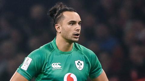 James Lowe looks on during Ireland's win over Wales