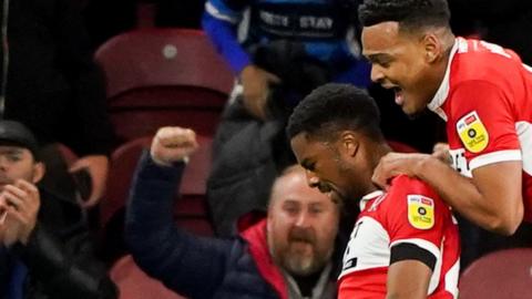 Chuba Akpom celebrates his goal for Middlesbrough