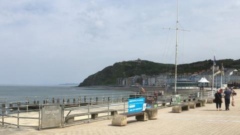 Paddling pool on Aberystwyth promenade