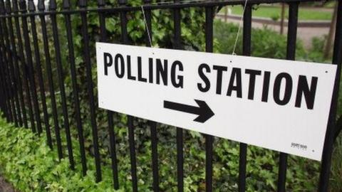 Sign to polling station