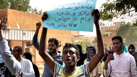 Protesters in Sudan