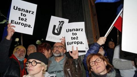 Pro-EU protesters in Poland