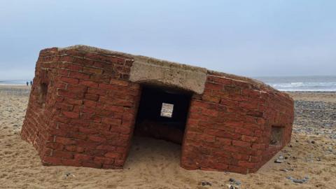 World War Two pillbox, East Runton beach, Norfolk