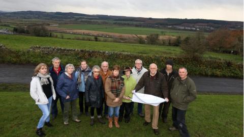 Members of the Anick residents action group who are concerned about proposed plans to excavate sand and gravel from farm land near their homes