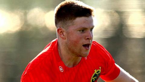 Patrick Campbell in action for the Munster Development squad against their Ulster counterparts in September