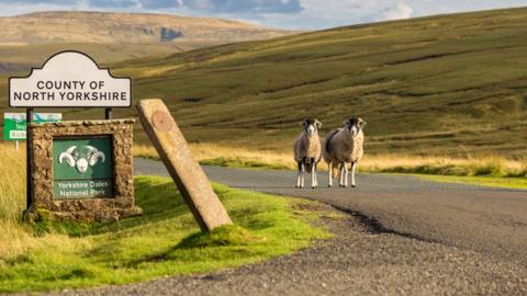 County sign in the Yorkshire Dales