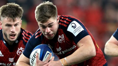 Munster fly-half Jack Crowley in action