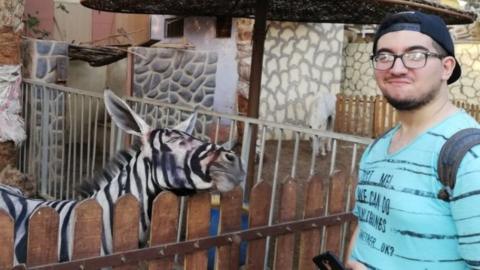 An animal at International Gardens park in Cairo