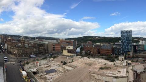 View of the Castle Market building site from Wilkinson